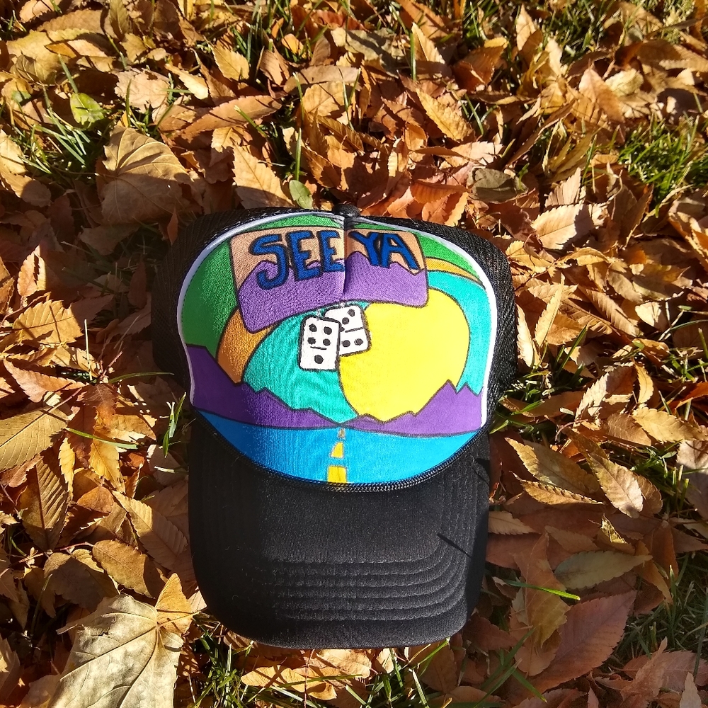 Hand painted trucker hat